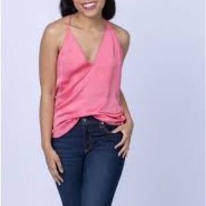 Army Brook Noelle Silk Poppy Pink Tank Too Silk Satin Small
